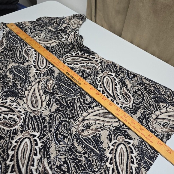Croft & Barrow Top Womens 2X Black Tan Paisley Pullover 3/4 Sleeve Knit Boho - Picture 11 of 12